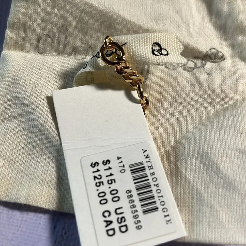 New Anthropologie x Cloverpost Jaden 14K Gold Chain Earrings